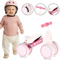 Sun baby Loopfiets voor Kinderen PetitRide - 12 maanden, max. 25 kg, Loopfietsen, stalen frame, EVA-schuimwielen, schuimzadel - Roze