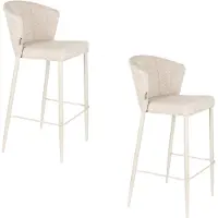 Dutchbone Georgia Barkrukken rugleuning 75 cm Beige - Set van 2