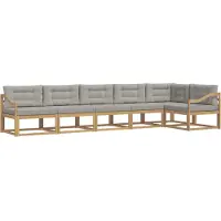 vidaXL Buiten bank set 4 st Wit en Lichtgrijs Polyester