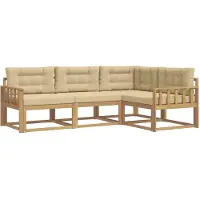 vidaXL Buiten bank set 3 st Wit en Beige Polyester