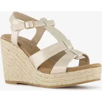 Blue Box dames espadrilles met jute en sleehak goud maat 36