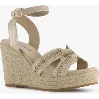 Blue Box dames espadrilles met jute en sleehak beige maat 40