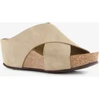 Hush puppies suede dames bio slippers beige maat 40