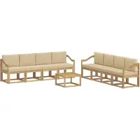 vidaXL Buiten bank set 9 st Wit en Beige