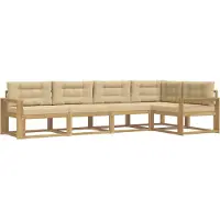 vidaXL Buiten bank set 4 st Wit en Beige Polyester