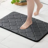 Unyqoos Zachte en Absorberende Traagschuim Badmat met Antislip voor Badkamer en Woonkamer, 40x60 cm, Zwart