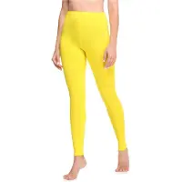 Ladeheid LA-LA40-133-LE Dames Leggings - Sport - Vrijetijdsbroek - Lang - Katoen - Sporbroek - Yogabroek - Geel - M