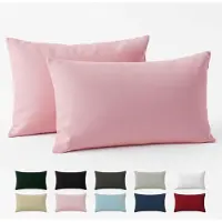 Unyqoos Set van 2 ademende roze kussenslopen 40x70 cm van katoen