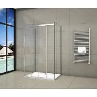 AICA 100x90x90cm,8 mm NANO glazen douchescherm 195 cm schuifdeur met 2 zijpanelen