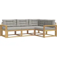 vidaXL Buiten bank set 3 st Wit en Lichtgrijs Polyester