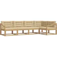 vidaXL Buiten bank set 4 st Wit en Beige Polyester
