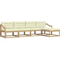 vidaXL Buiten bank set 4 st Wit en crèmekleurig Polyester
