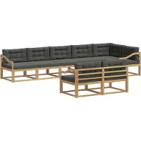 vidaXL Buiten bank set 6 st Wit en antracietkleurig Polyester