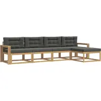 vidaXL Buiten bank set 4 st Wit en antracietkleurig Polyester