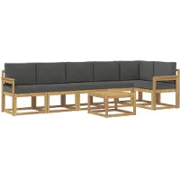 vidaXL Buiten bank set 7 st Wit en antracietkleurig Polyester