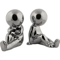 PT Living Boekensteun Joey Ceramic Chrome Plated (Set van 2)