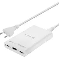 Swissten Snellader met 3 Poorten - 60W - 1x USB & 2x USB-C - Geschikt voor Smartphones, Tablets en Laptops - Wit