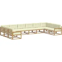 vidaXL Buiten bank set 10 st Wit en crèmekleurig