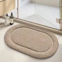 Unyqoos Beige wasbare badmat met antislip voor badkamer en douche