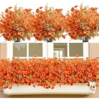 Unyqoos Set van 24 Bundels Realistische Kunstbloemen voor Herfstdecoratie Buiten