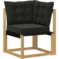 vidaXL Buiten bank set met kussen 7 pcs Wit en zwart