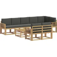vidaXL Buiten bank set 9 st Wit en antracietkleurig Polyester