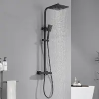 Unyqoos Stijlvolle complete douche set met thermostaat en verstelbare regendouche