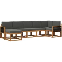 vidaXL Buiten bank set 7 pcs Natuurlijk en Antraciet Polyester