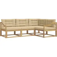 vidaXL Buiten bank set 3 st Wit en Beige Polyester