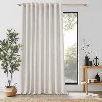 Unyqoos Extra Brede Linnenlook Gordijnen – Grijs-Roze – 300 x 240 cm – Half Transparant – Ademend en Lichtdoorlatend