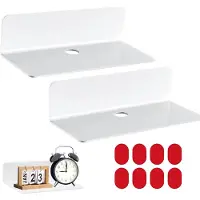 Unyqoos Set van twee witte acryl wandplanken zonder boren voor veelzijdig gebruik