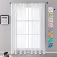 Unyqoos Halftransparante witte gordijnen met linnenlook en oogjes voor diverse kamers