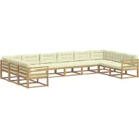 vidaXL Buiten bank set 10 st Wit en crèmekleurig
