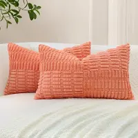 Unyqoos Set van 2 decoratieve corduroy kussenslopen met gestreept patroon voor interieurdecoratie