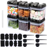 Unyqoos Compacte Keukenopbergset met Luchtdichte Deksel en Accessoires, 6 Stuks, 500 ml Capaciteit