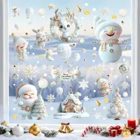 Unyqoos Zelfklevende herbruikbare kerst raamstickers voor winterse decoratie
