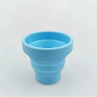 Jumada 's - Blauwe Opvouwbare Siliconen Beker met Deksel - 110 ml - Ideaal voor Onderweg