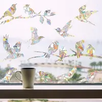 Unyqoos Set van 20 kleurrijke 3D raamstickers voor vogelbescherming en decoratie
