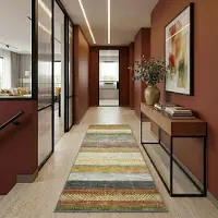 Floordirekt Tapijtloper Op maat Naxos - Antislip, Slijtvast & Onderhoudsvriendelijk - Veel Kleurvarianten - In Moderne Stijl - Beige-Rood - 80 x 500 cm
