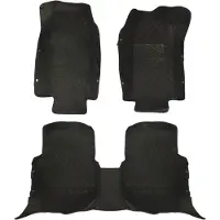 Happiq Vloermatten Set – Voor Seat Leon 5F 2012–2020 MK3 – 5-zits – PU-leder voetmatten – Auto-interieur bescherming (Black Red)