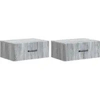 vidaXL Muurbevestigde Nachttafel 2 st Grijs sonoma 49 x 34,5 x 20 cm