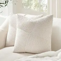 Unyqoos Kussenslopen Set van 2 met Modern Geometrisch Windmolenpatroon in Zacht Corduroy Fluweel voor Diverse Interieurs