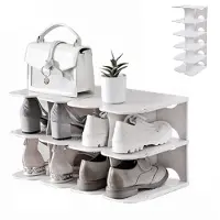 Unyqoos Slim en Flexibel Schoenenrek voor Elke Ruimte - Wit, 24 x 26,8 x 63 cm