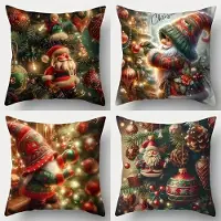 Unyqoos Set van vier decoratieve kerstkussenhoezen met onzichtbare rits
