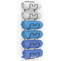 Unyqoos Ruimtebesparende Handdoekhouder voor Wandmontage met 6 Praktische Opbergniveaus in Modern Zwart Design