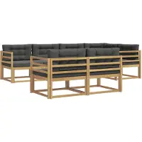 vidaXL Buiten bank set 6 st Wit en antracietkleurig Polyester