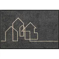 Unyqoos Wasbare vloermat 40x60cm voor binnen en buiten met antislip rug, grijs, 40*60 cm