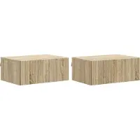 vidaXL Muurbevestigde Nachttafel 2 st Sonoma Eiken 49 x 34,5 x 20 cm