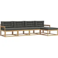vidaXL Buiten bank set 4 st Wit en antracietkleurig Polyester