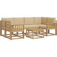 vidaXL Buiten bank set 7 st Wit en Beige